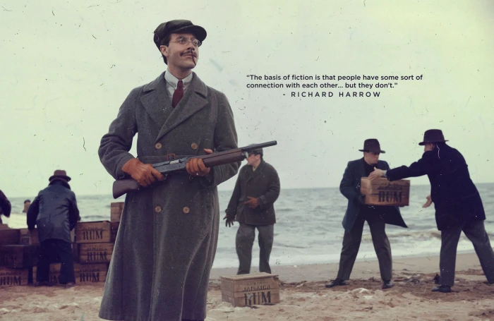 men's gray suit Boardwalk Empire Richard Harrow quote Jack Huston 2k