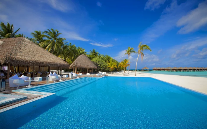 nature screen backgrounds tropical climate water 2k