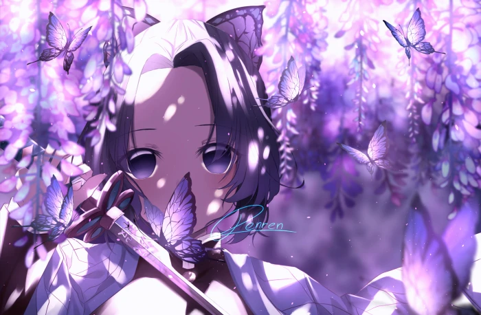 Anime Demon Slayer Kimetsu no Yaiba Butterfly Girl Shinobu Kochou 2k