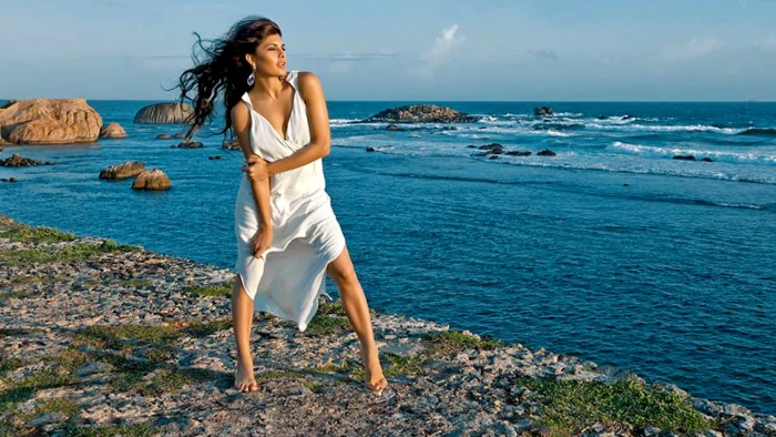 Jacqueline Fernandez Hot Beach Photoshoot sea water one person 2k