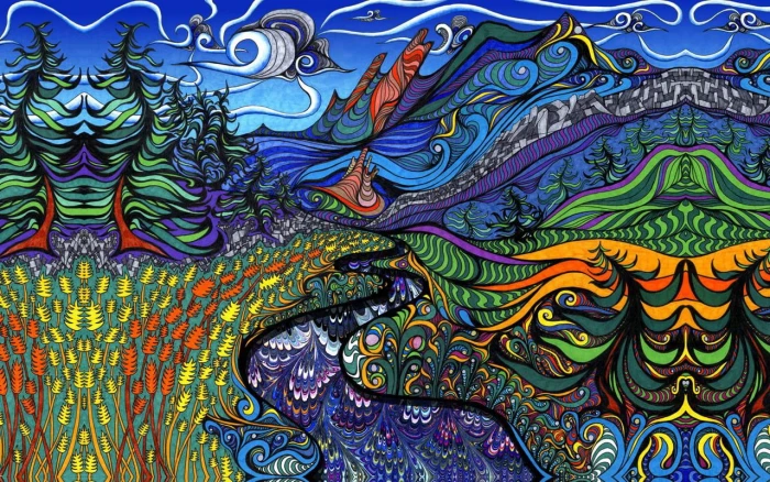 multicolored abstract painting artwork psychedelic colorful
