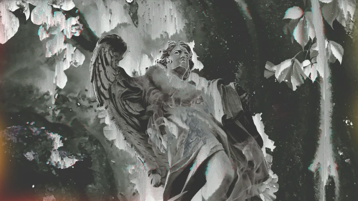 statue nature glitch art 2k