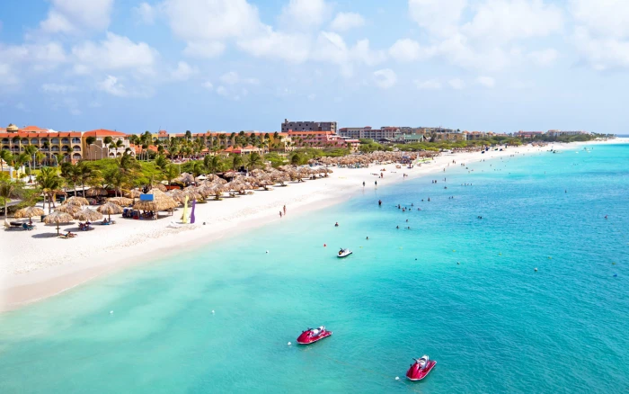 Eagle Beach Aruba Caribbean Sea With White Sands And Turquoise Waters View From The Air 2k