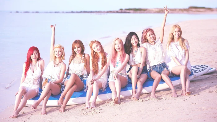 K pop kim taeyon singer Sunny shorts Korean Asian SNSD model Tiffany Hwang jean hyoyeon Sooyoung Seohyun women outdoors redhead Girls Generation musician Yoona Kwon Yuri beach group of 2k
