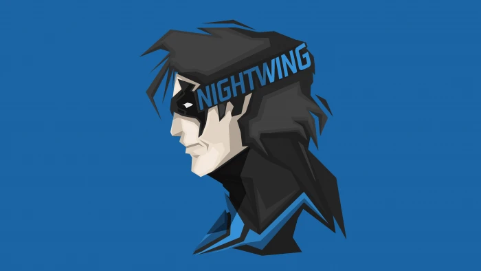 Nightwing DC Comics Superhero blue clear sky low angle view 2k 4k 5k 8k