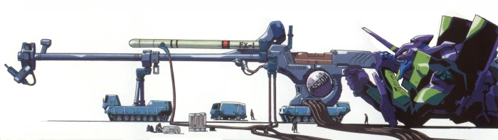 robot with gun illustration Neon Genesis Evangelion EVA Unit 01 2k 4k