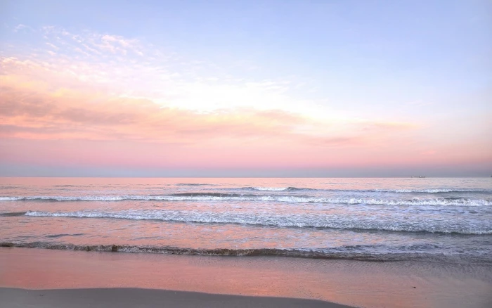 Sunrise Sea Shore Waves Landscape High Resolution Images beaches 2k