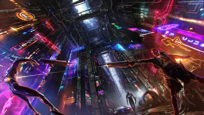 artwork digital art concept apocalyptic cyberpunk science fiction 2k