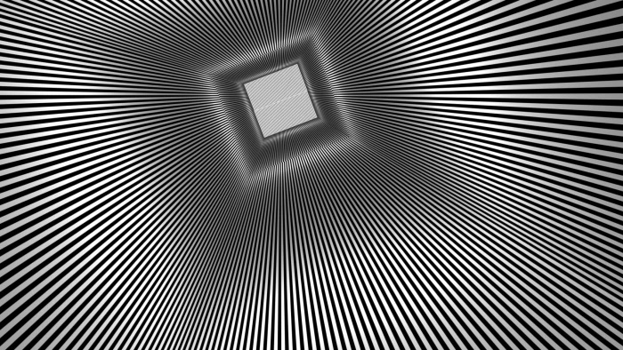 optical illusion abstract lines digital art monochrome pattern 2k