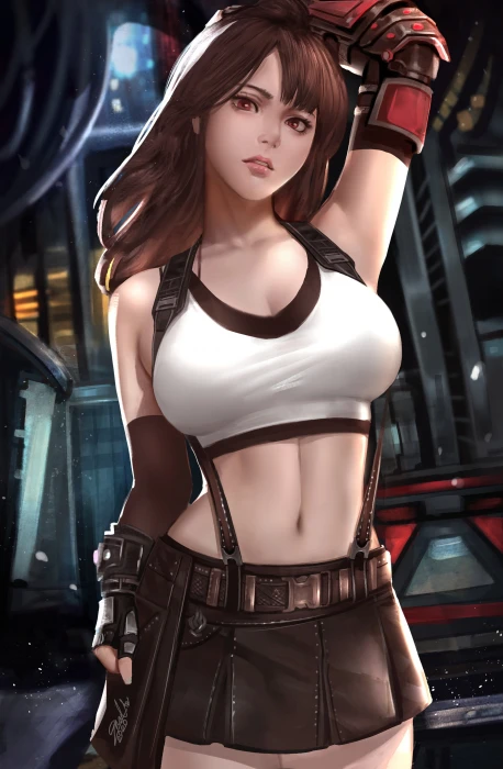 anime girls portrait display Final Fantasy VII Tifa Lockhart 2k