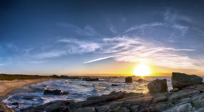 HDRi two gray stones Nature Beach sun sunshine landscape 2k