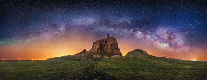 nature photography landscape Milky Way starry night rock 2k