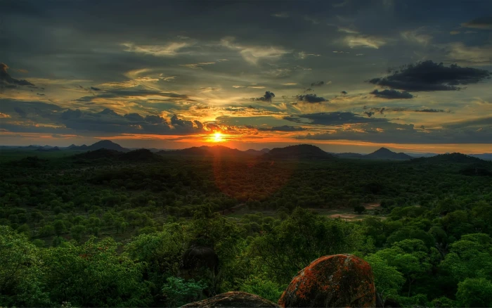 Sunsets Clouds Landscapes Nature Trees Forest Photography Hdr Wallpaper 2k