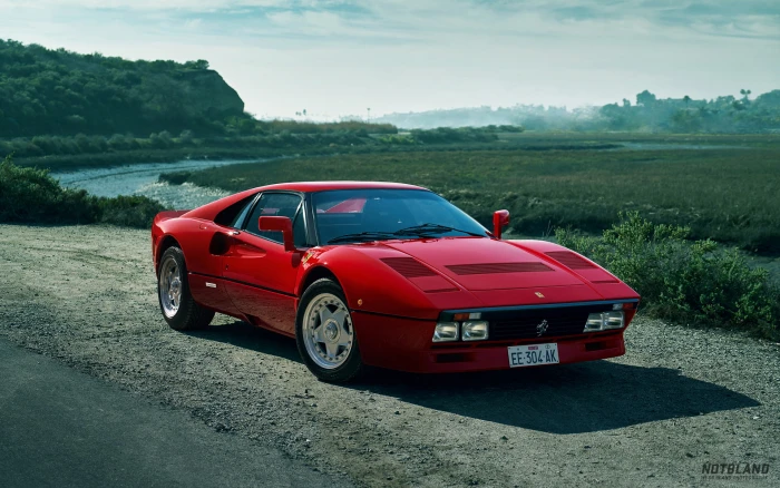 car red Ferrari landscape river road nature ferrari gto 2k