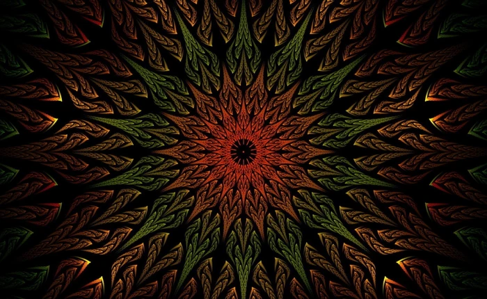 green and red mandala illustration abstraction background patterns 2k