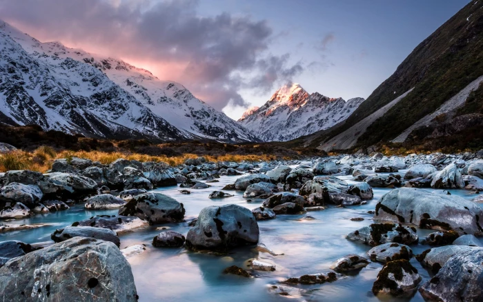 New Zealand South Island Travel Scenery Wallpaper snow mountain 2k