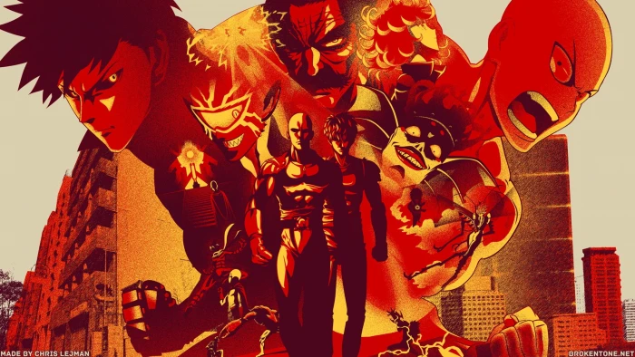 anime character digital wallpaper One Punch Man Genos Saitama 2k