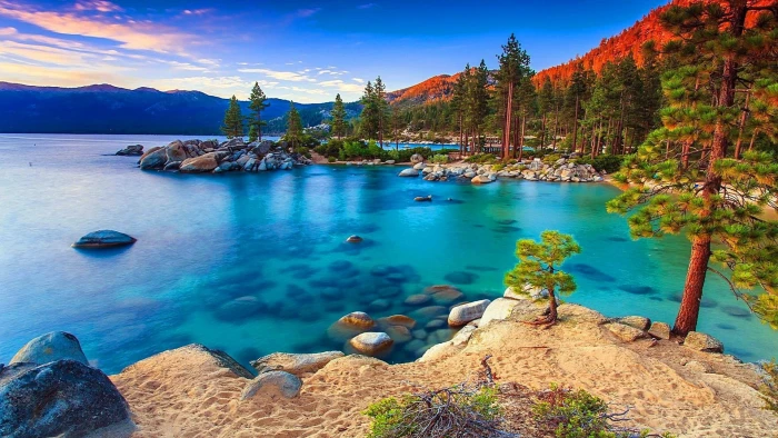 nevada lake tahoe water nature sierra sky coast 2k