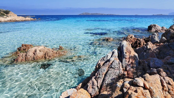 sea coast italy sardinia rock shore ocean promontory 2k