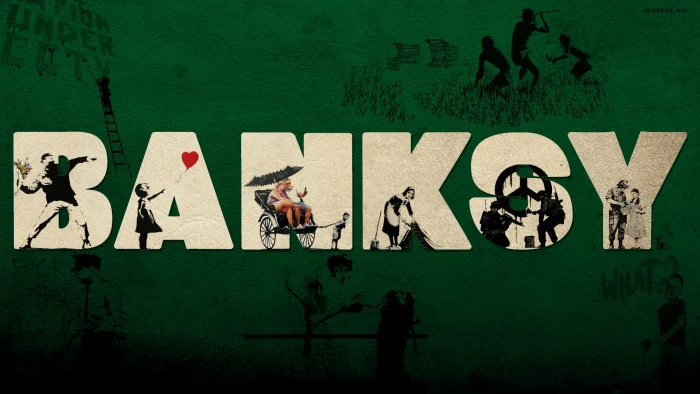 Banksy Graffiti Green HD digital artwork 2k