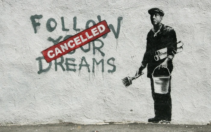 Banksy graffiti painting men typography 2k