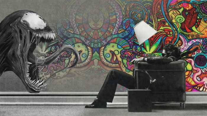 Venom graffiti untitled abstract digital art artwork lamp