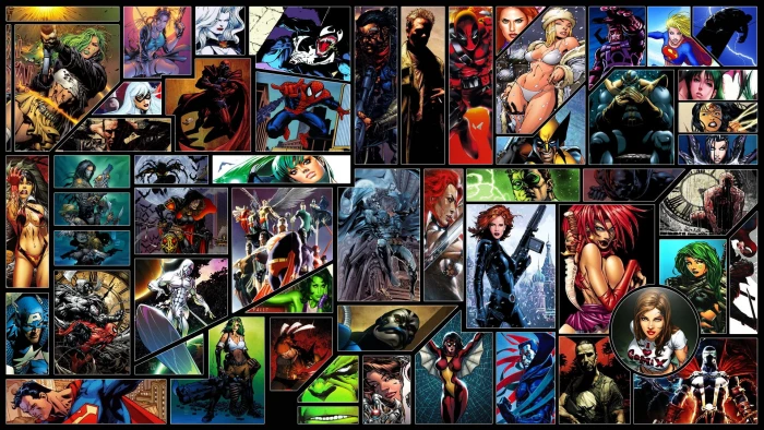 assorted superhero collage Comics Marvel Apocalypse 2k