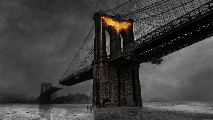 batman bridge dark fire knight rises superhero 2k