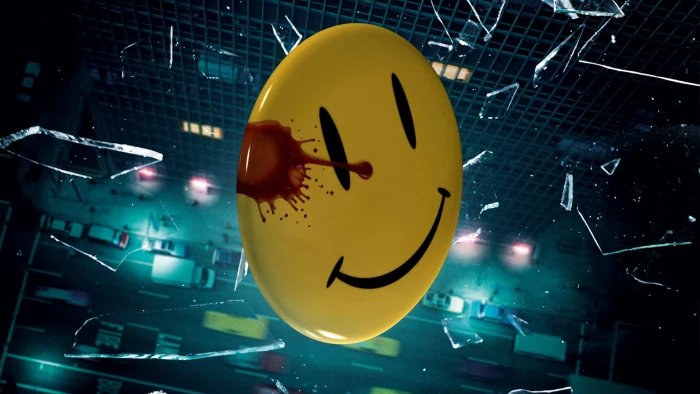 blood smiley superhero watchmen 2k