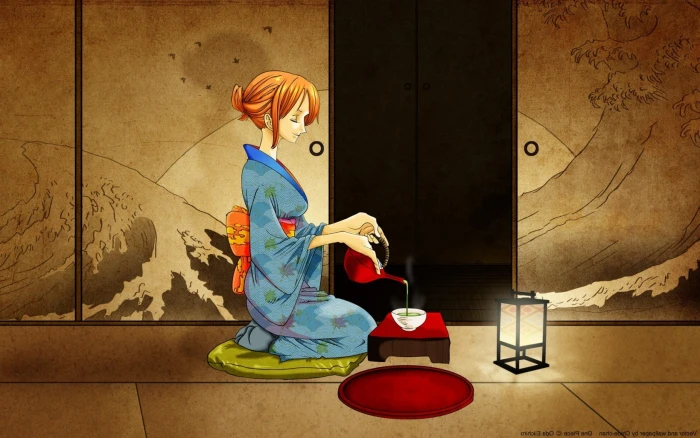 kimono Nami One Piece representation indoors costume full length 2k