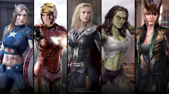 Marvel Superheroes woman version collage untitled women The Avengers 2k