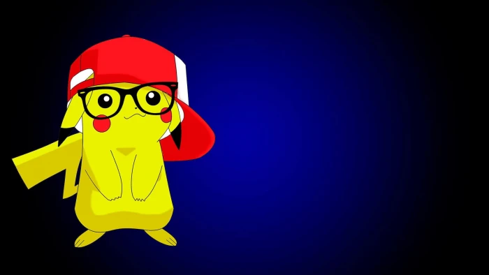 anime Pikachu Pok mon hat glasses copy space fun studio shot 2k