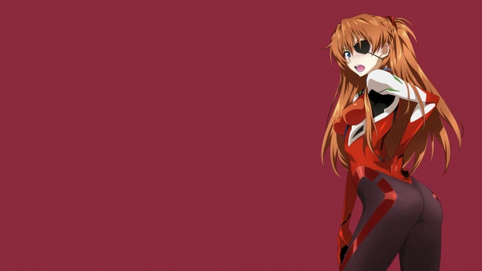 Asuka Langley Soryu Neon Genesis Evangelion Red Background 2k