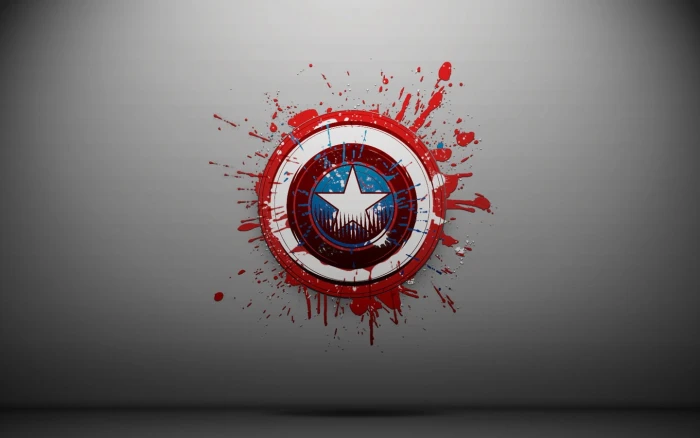 Captain America minimalism superhero cartoon