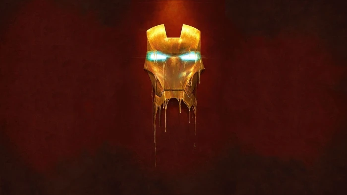 minimalistic iron man red comics superheroes melting glowing eyes avengers Art Minimalistic HD 2k