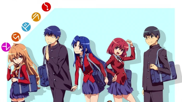 Toradora anime girls Kushieda Minori school uniform Aisaka Taiga 2k
