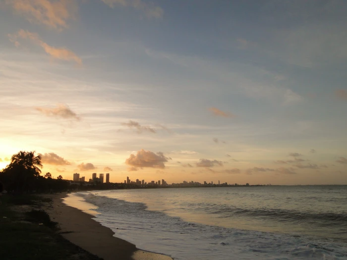 brazil jo o pessoa cabo branco beach sky water sea sunset 2k