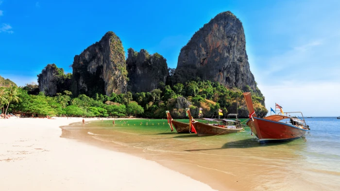 Railay Beach The Beautiful In Krabi Village Desktop Wallpaper Hd For Your Computer 2k
