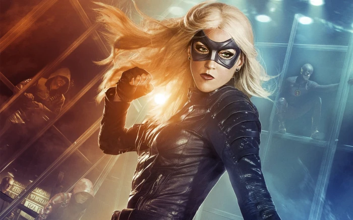 women s black and white long sleeved dress Black Canary Green Arrow 2k