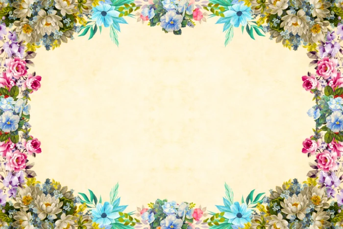 Flower frame on vintage style paper background roses bouquet 2k