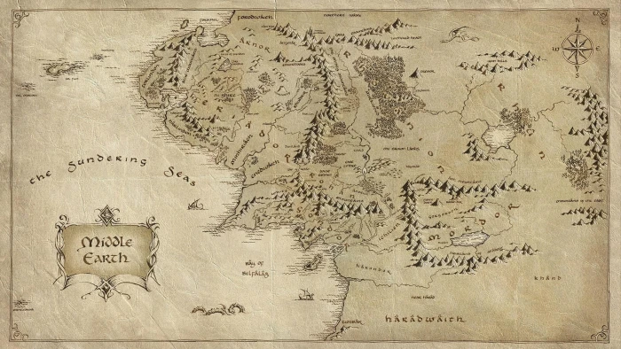 gray map Middle earth The Lord of the Rings cartography J R Tolkien 2k