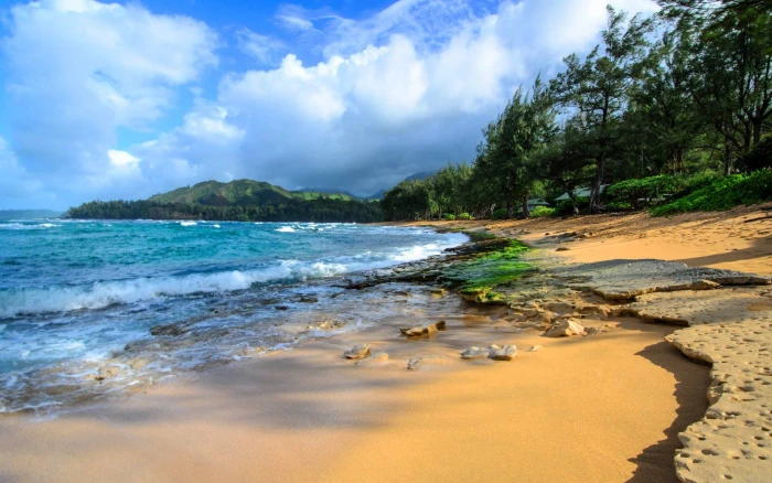 Haena Beach Kauai Hawaii Isl Desktop Background 2k