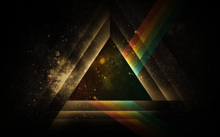 black and brown triangle digital wallpaper Pink Floyd abstract 2k