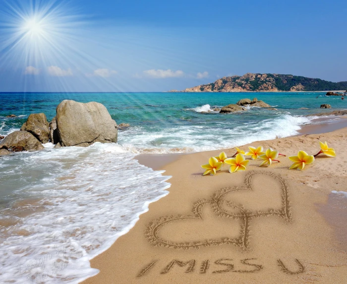 body of water sand beach love romance heart figure sunshine 2k