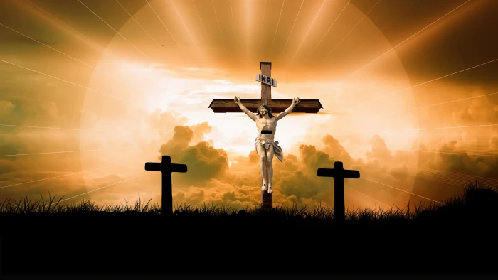 crucifixion digital wallpaper cross christ faith god jesus 2k 4k