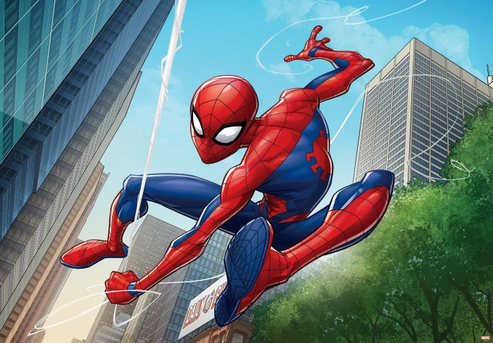 The city Web Costume Building Hero Mask Superhero Marvel 2k