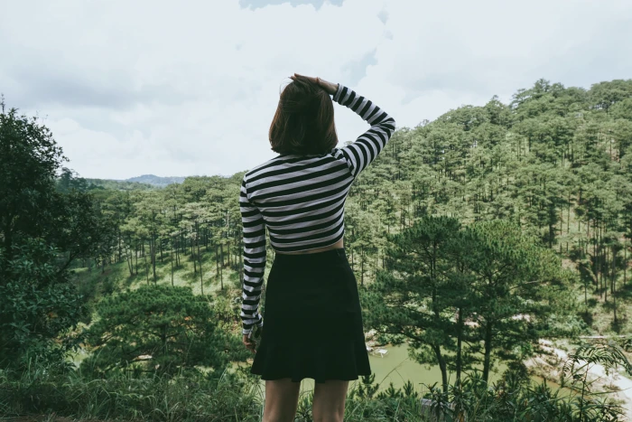 Woman standing and enjoying the scenery in Vietnam people girl 2k