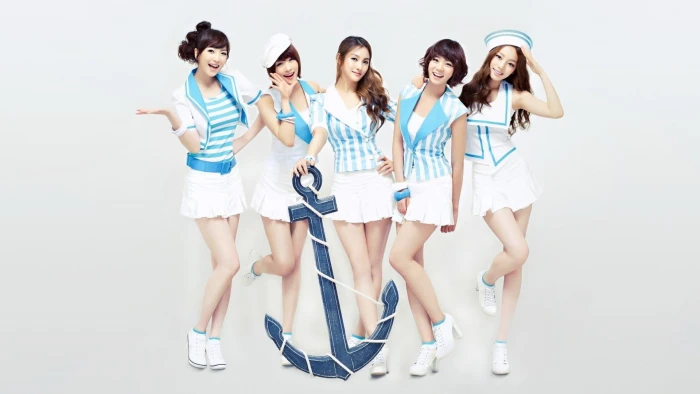 K Pop girl group Kara Korean studio shot full length white background 2k