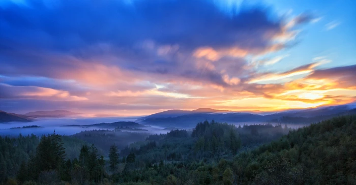 black and white mountain during sunrise Scotland Trossachs 2k 4k 5k