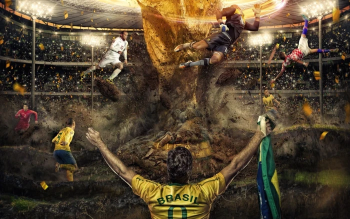 sport gold stadium people Nike football men crowd flags 2k